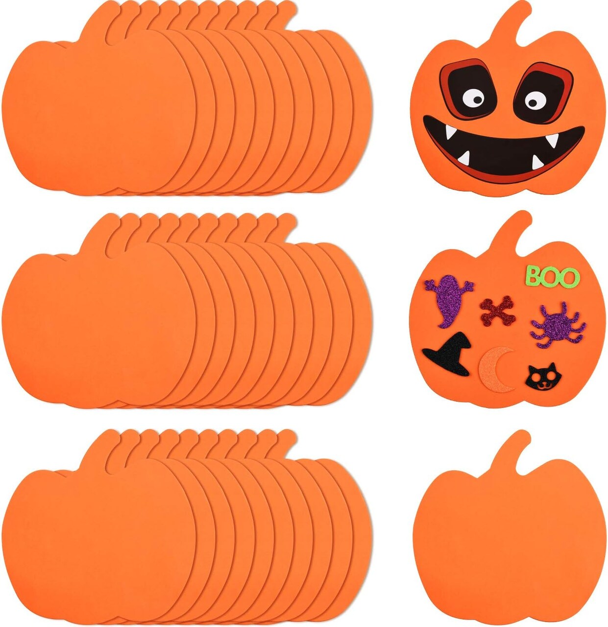 Foam Pumpkin Shapes Halloween Craft Kit for Kids Halloween Craft Party Decorations
